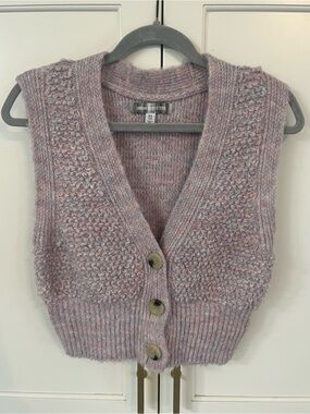 Urban Outfitters Lavender-Pink Knit Button Front Sweater Vest